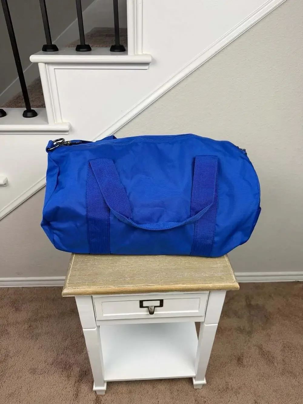 Givenchy Parfums Blue Nylon Gym Duffel Bag with Front Zipper Pocket